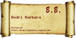 Bodri Barbara névjegykártya